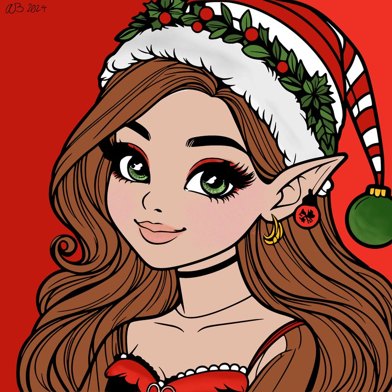 christmas girl elf realistic
