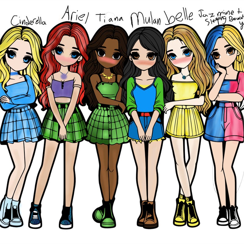 a group of girls realistic