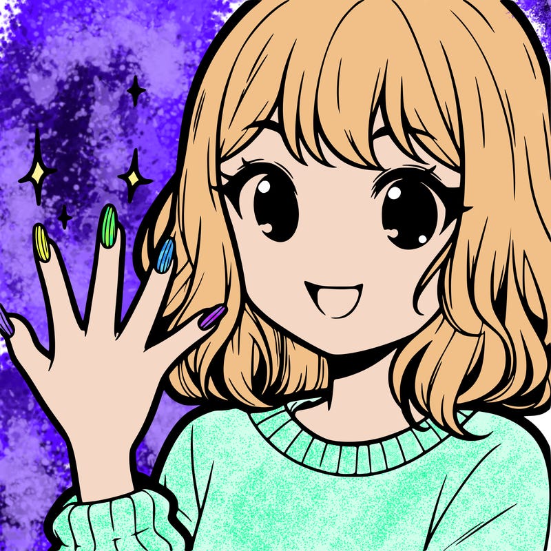 a girl showing her nails