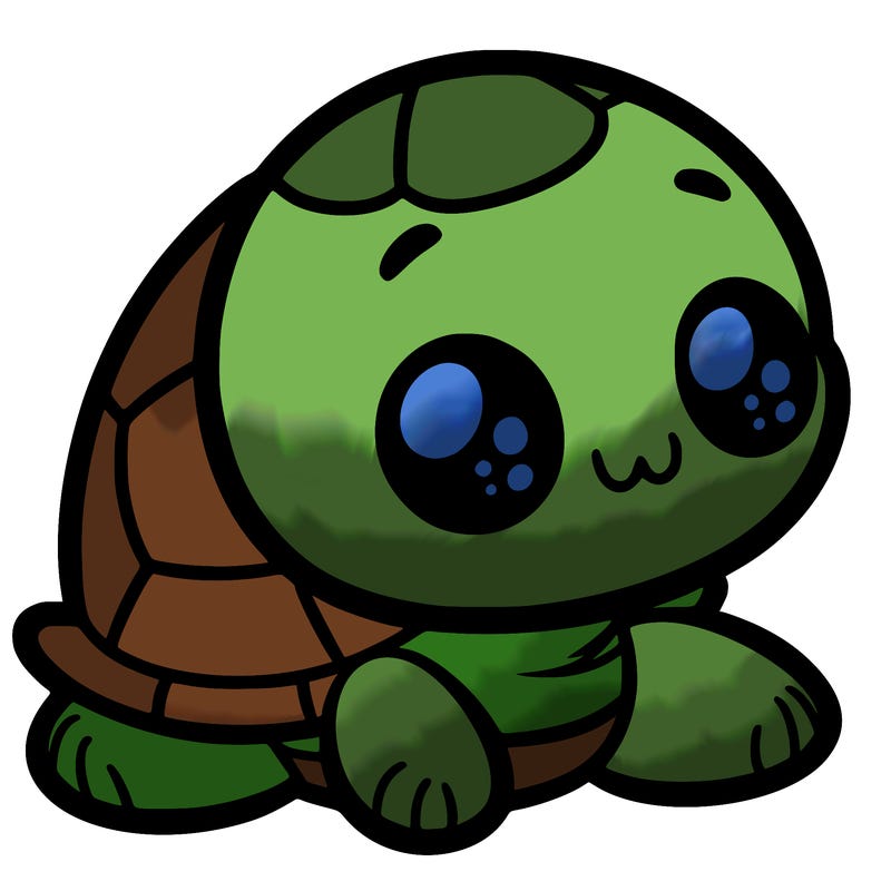 cute little animated turtle