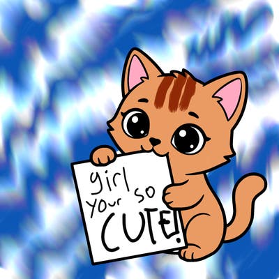 a small cat with a blank sheet of paper in its hand. the cat is sooooooo cute!