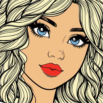 beautiful realistic girl close up to the camera with wavy hair,