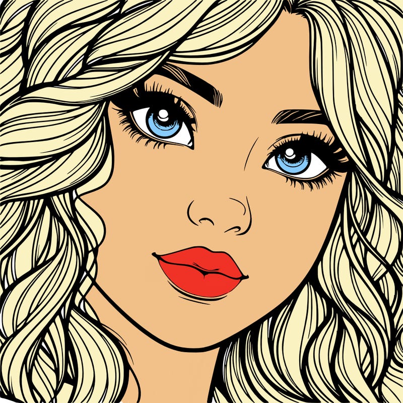 beautiful realistic girl close up to the camera with wavy hair,