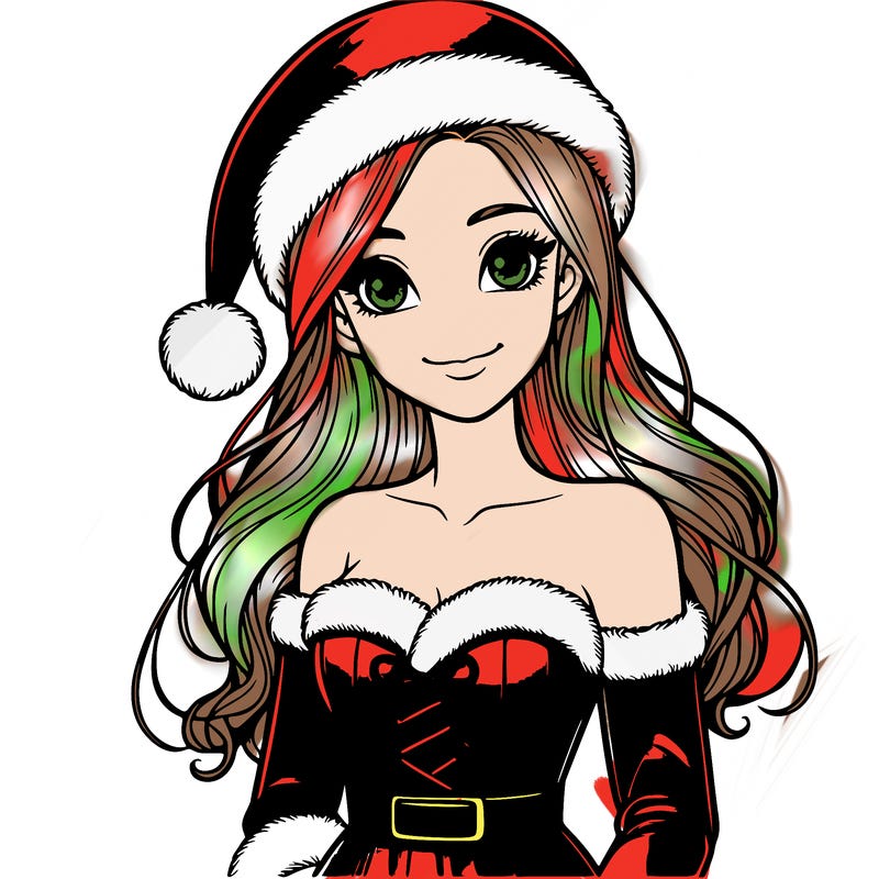 realistic girl in santa dress