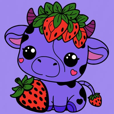 cute strawberry cow