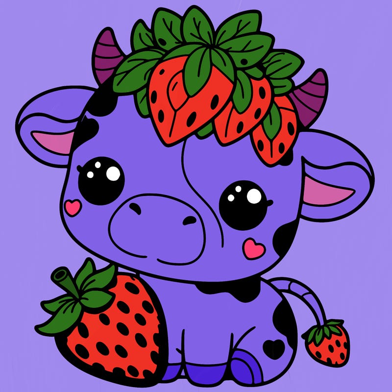 cute strawberry cow