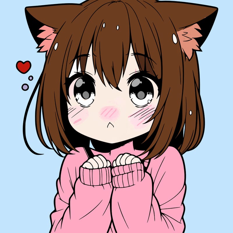shy anime catgirl