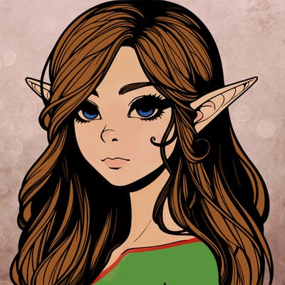 elf girl realistic dark fantasy