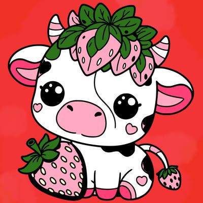 cute strawberry cow