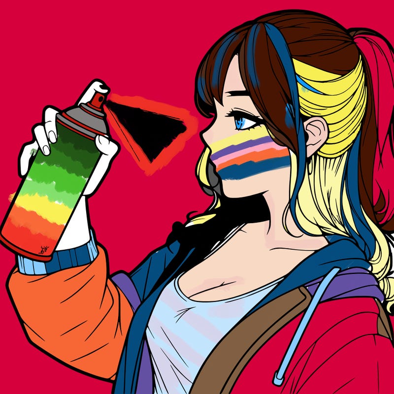 a realistic girl spray, painting