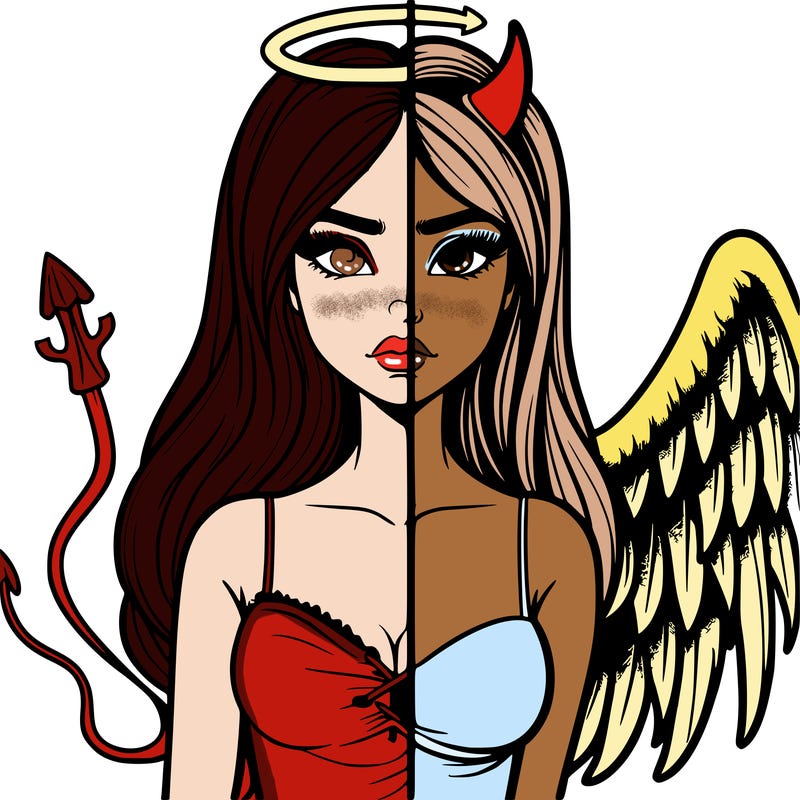 devil vs angel realistic girl