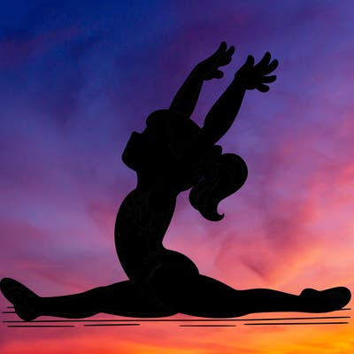 gymnastics girl doing a split