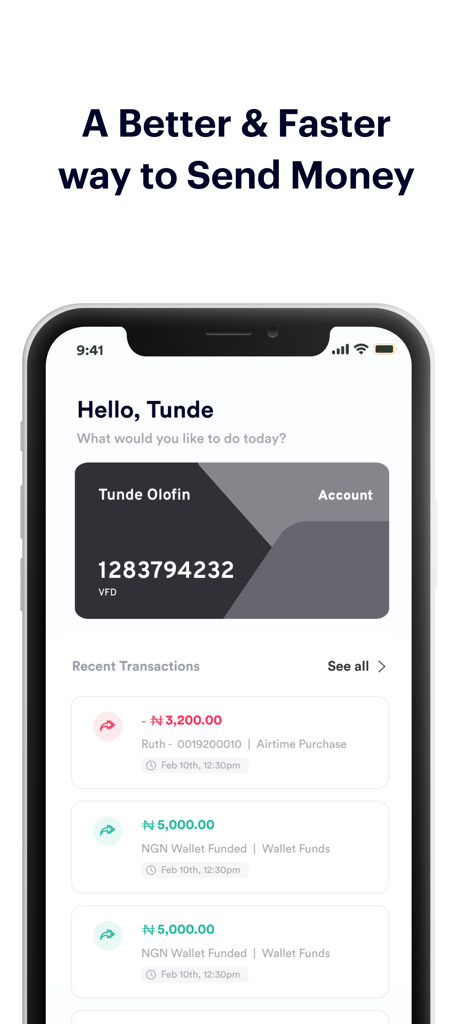 Sofri Agent - Sofri Agent app dashboard showing account balance and recent transactions