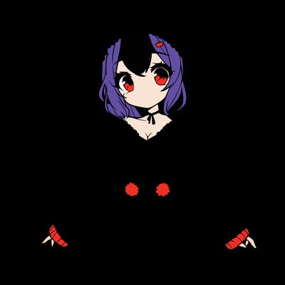 pretty anime girl wearing a fluffy hoodie with bunny ears on the hood and a skirt