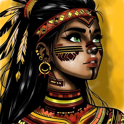 realistic tribal manga woman