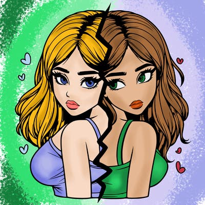 realistic girl split