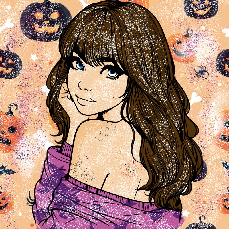 realistic girl with bangs looking over her shoulder