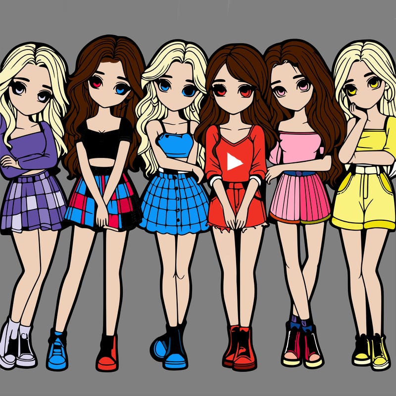 a group of girls realistic