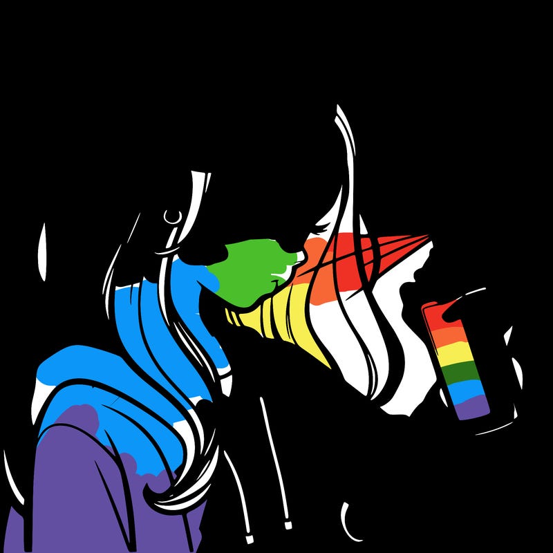 a realistic girl spray painting