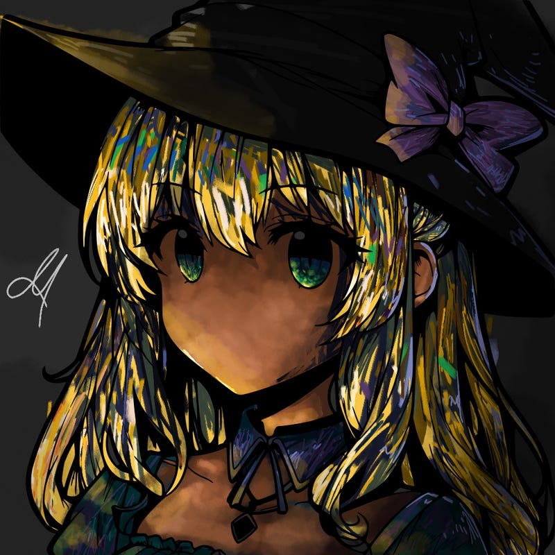 anime witch woman with nose and mouth