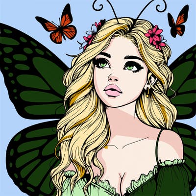 butterfly fairy realistic girl