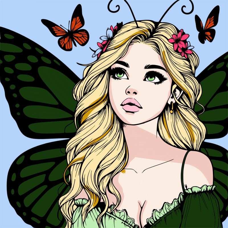 butterfly fairy realistic girl