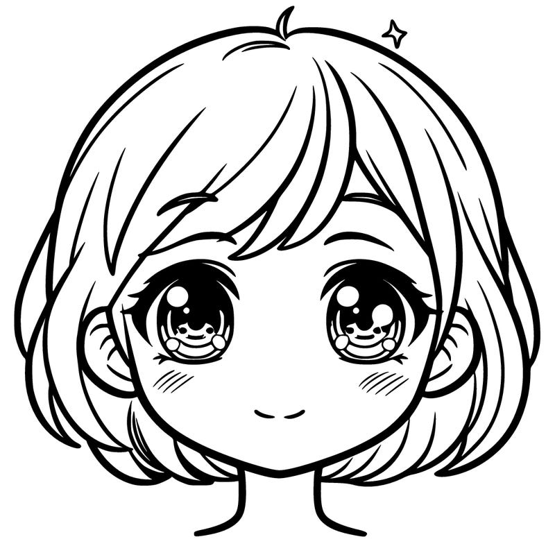 a shy girl with short hair and beautiful wide eyes