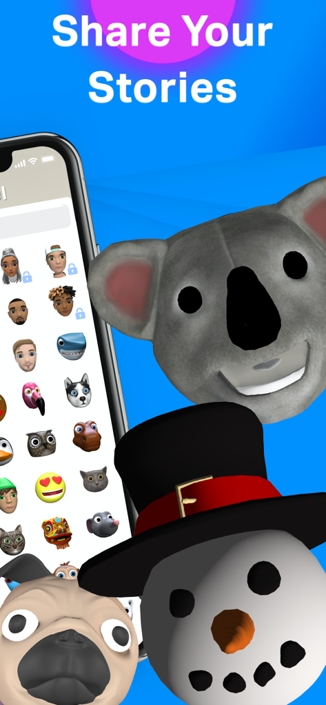 Emoji Maker: Stickers & Gif - Raccolta di personaggi emoji animati 3D e avatar per storie sui social media.