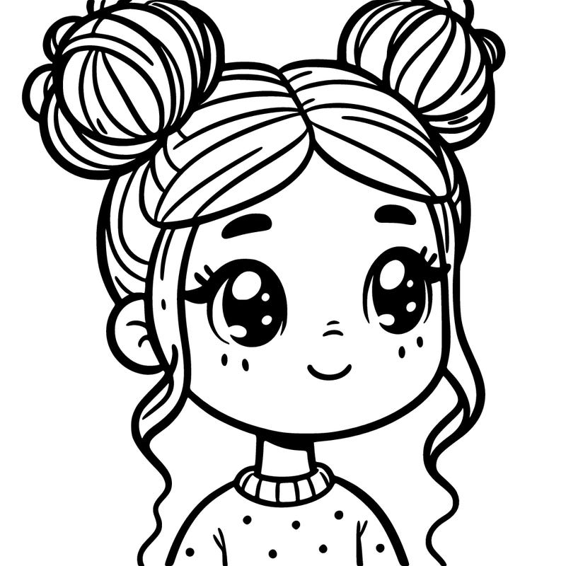 girl with hair buns
