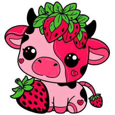 cute strawberry cow