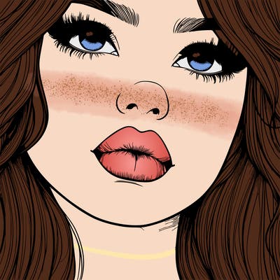 really realistic girl with lips