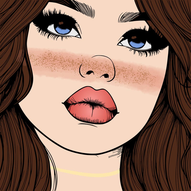 really realistic girl with lips