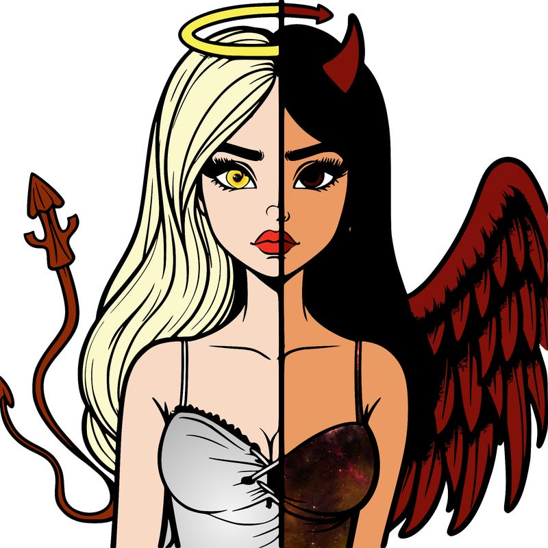 devil vs angel realistic girl