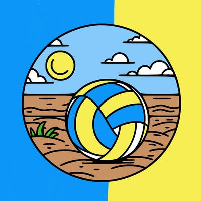 volleyball on a beach