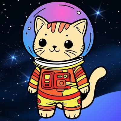 a cat that’s wearing a spacesuit