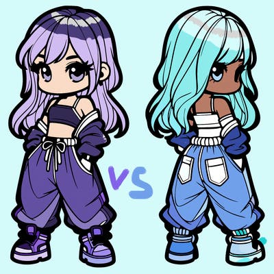 girl in crop top and baggy pants