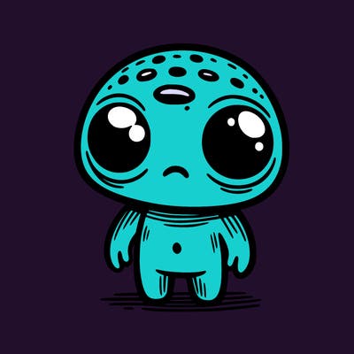 small monster with alien appearance