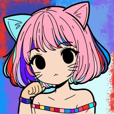 a girl with cat ears