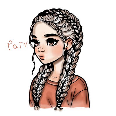 realistic girl with braids