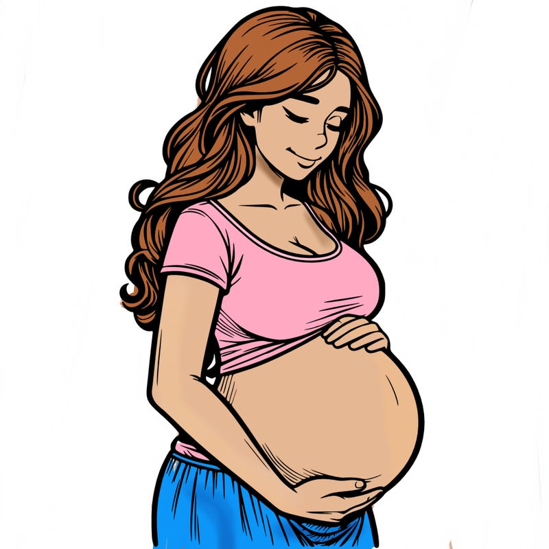 woman heavily pregnant realistic