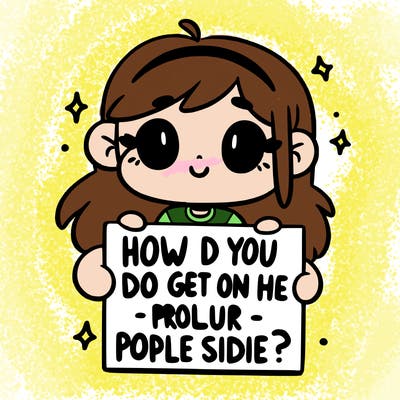 a girl holding up a sign that says how do you get on the popular side?