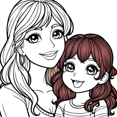 mom and her daughter realistic