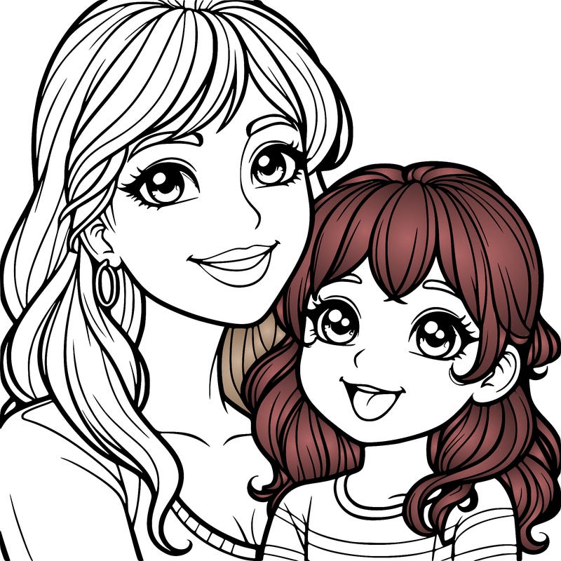 mom and her daughter realistic