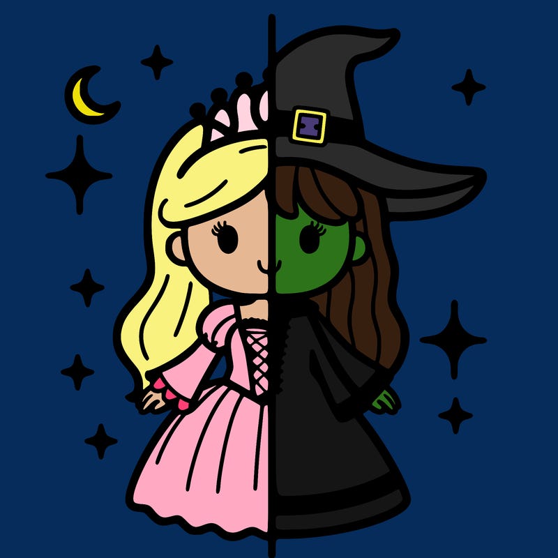 split princess and witch