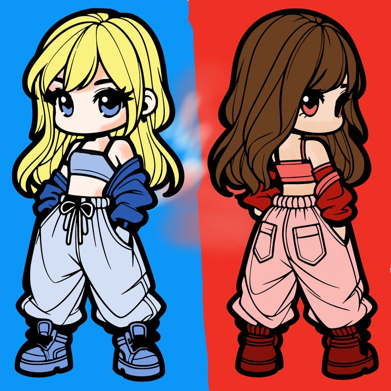 girl in crop top and baggy pants