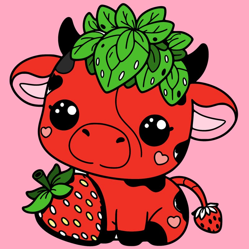 cute strawberry cow