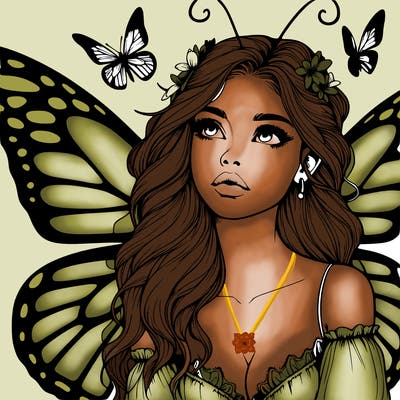 butterfly fairy realistic girl
