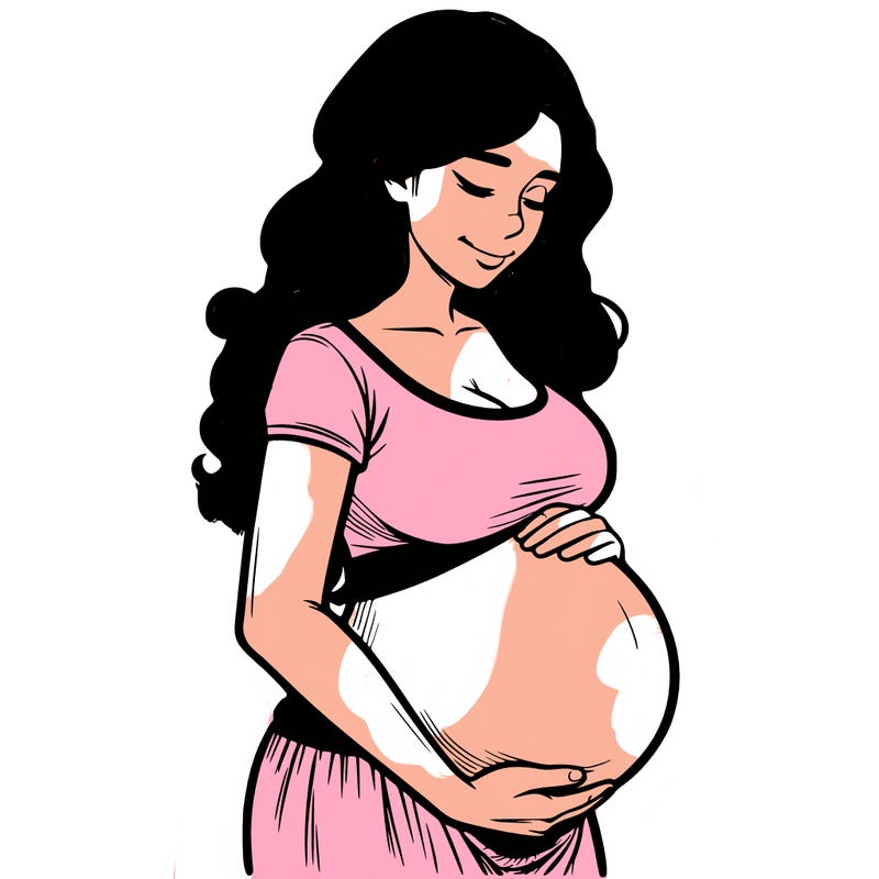 woman heavily pregnant realistic