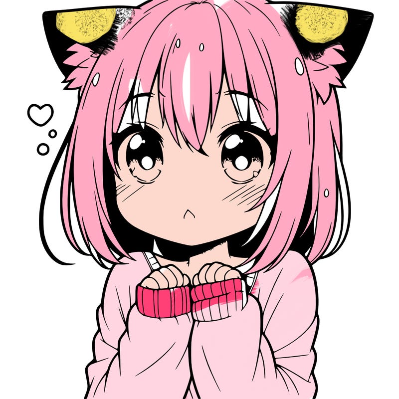 shy anime catgirl