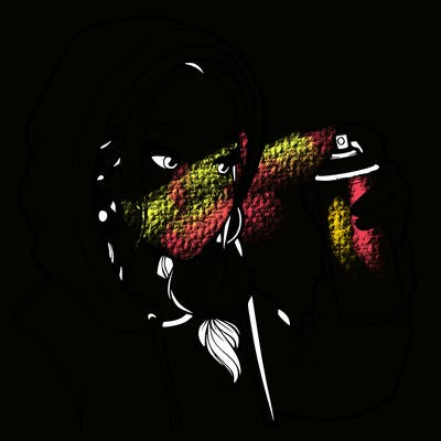 a realistic girl, spray painting